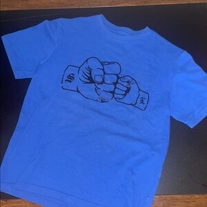 Blue Kids Shirt with Fist Bump Design